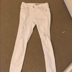 White ripped jeans